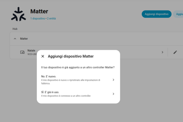 Come collegare dispositivi Matter con Home Assistant
