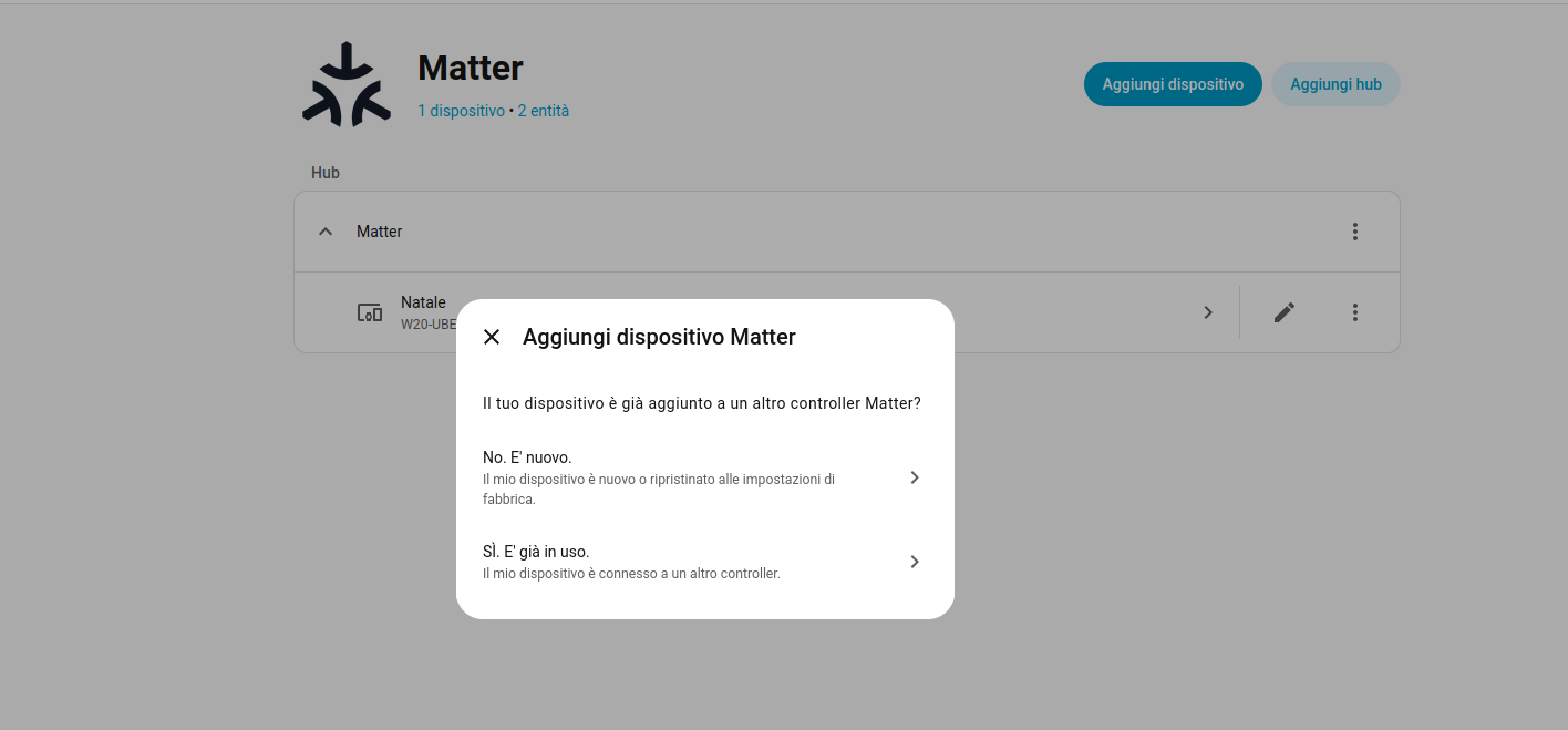 Come collegare dispositivi Matter con Home Assistant